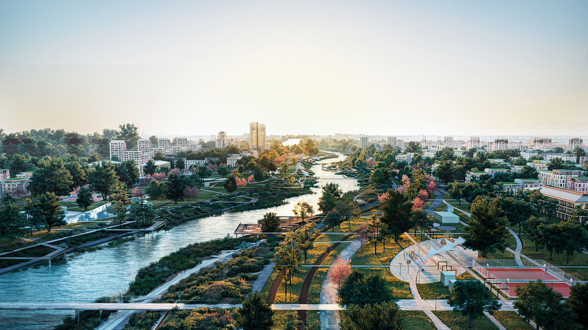 Taşkent Su Şehri Chirchik Nehri Kentsel Tasarım ve Peyzaj Projesi’ni Tamamladık.